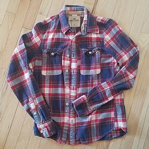 HOLISTER RED AND BLUE FLANNEL